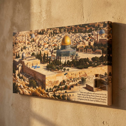 Jerusalem Wall Art Canvas (w/Real Temple Mount Soil)