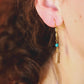 Twisted Gold & Turquoise Earrings